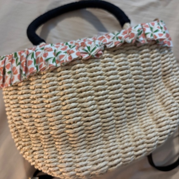 handmade kittens embroidered straw bag, - Picture 2 of 8